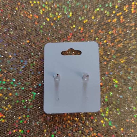 Gold Tone Square Faux Cat Eye Stone Rhinestone Alloy Earring - Picture 4 of 4